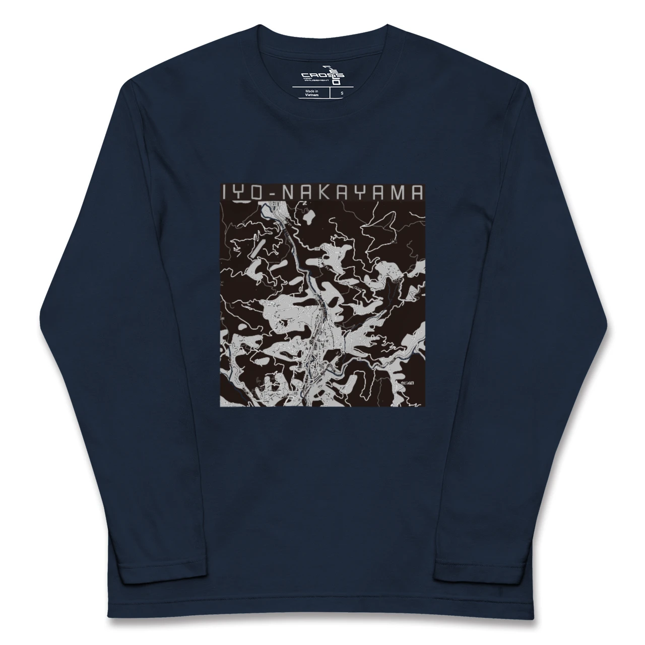 【伊予中山(愛媛県)】地図柄ロングスリーブTシャツ
