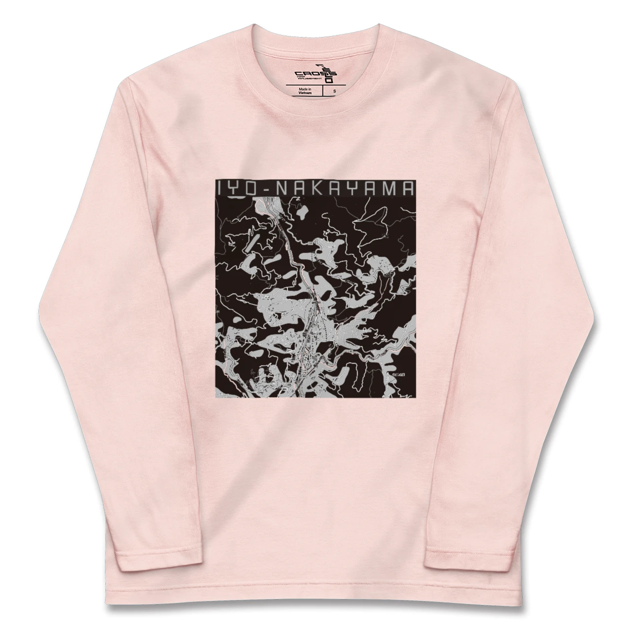 【伊予中山(愛媛県)】地図柄ロングスリーブTシャツ