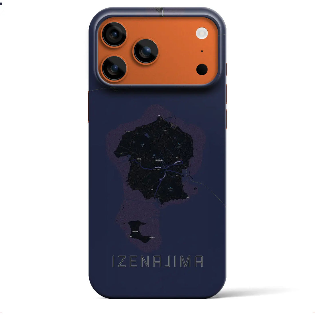 【伊是名島(沖縄県)】地図柄iPhoneケース(バックカバータイプ)