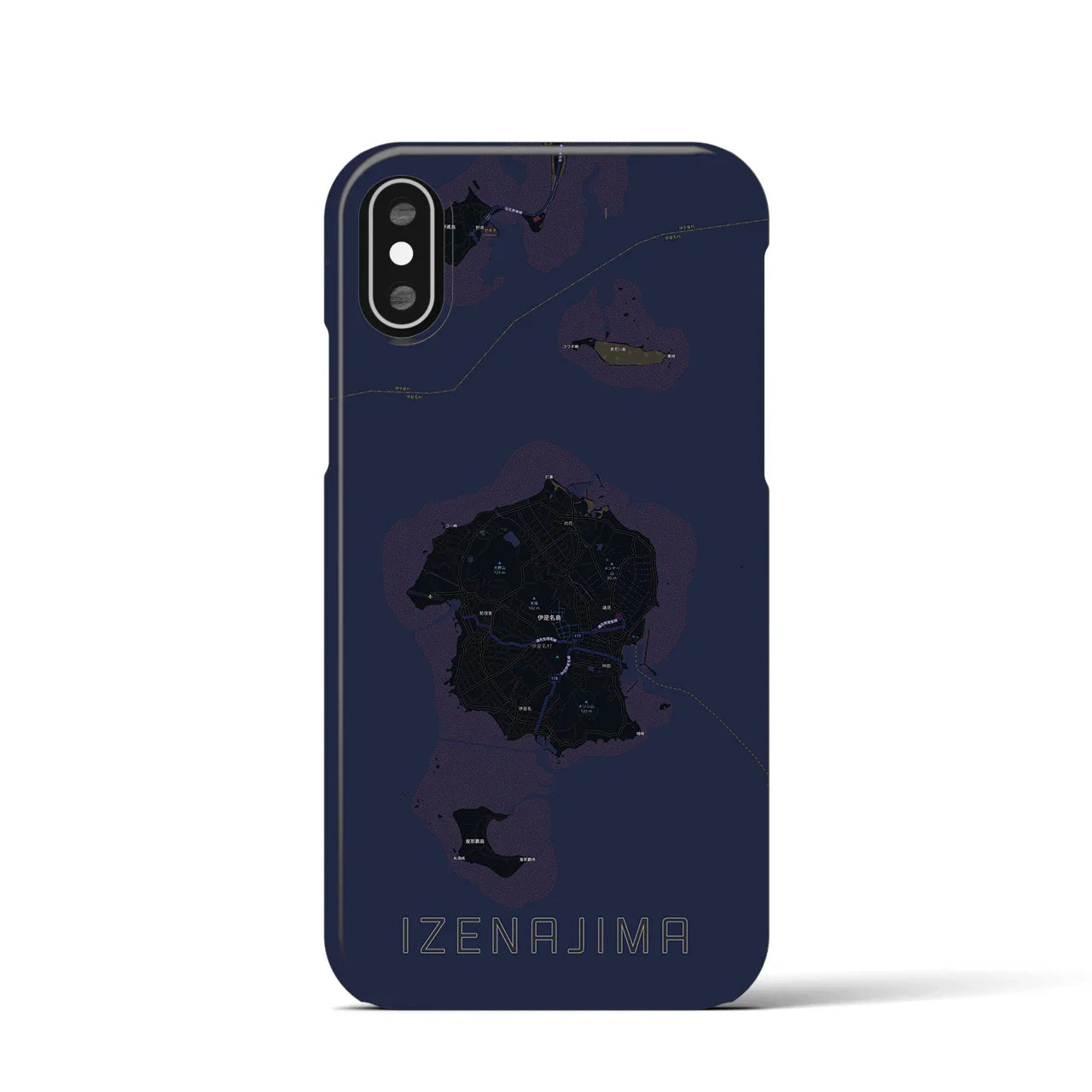 【伊是名島(沖縄県)】地図柄iPhoneケース(バックカバータイプ)
