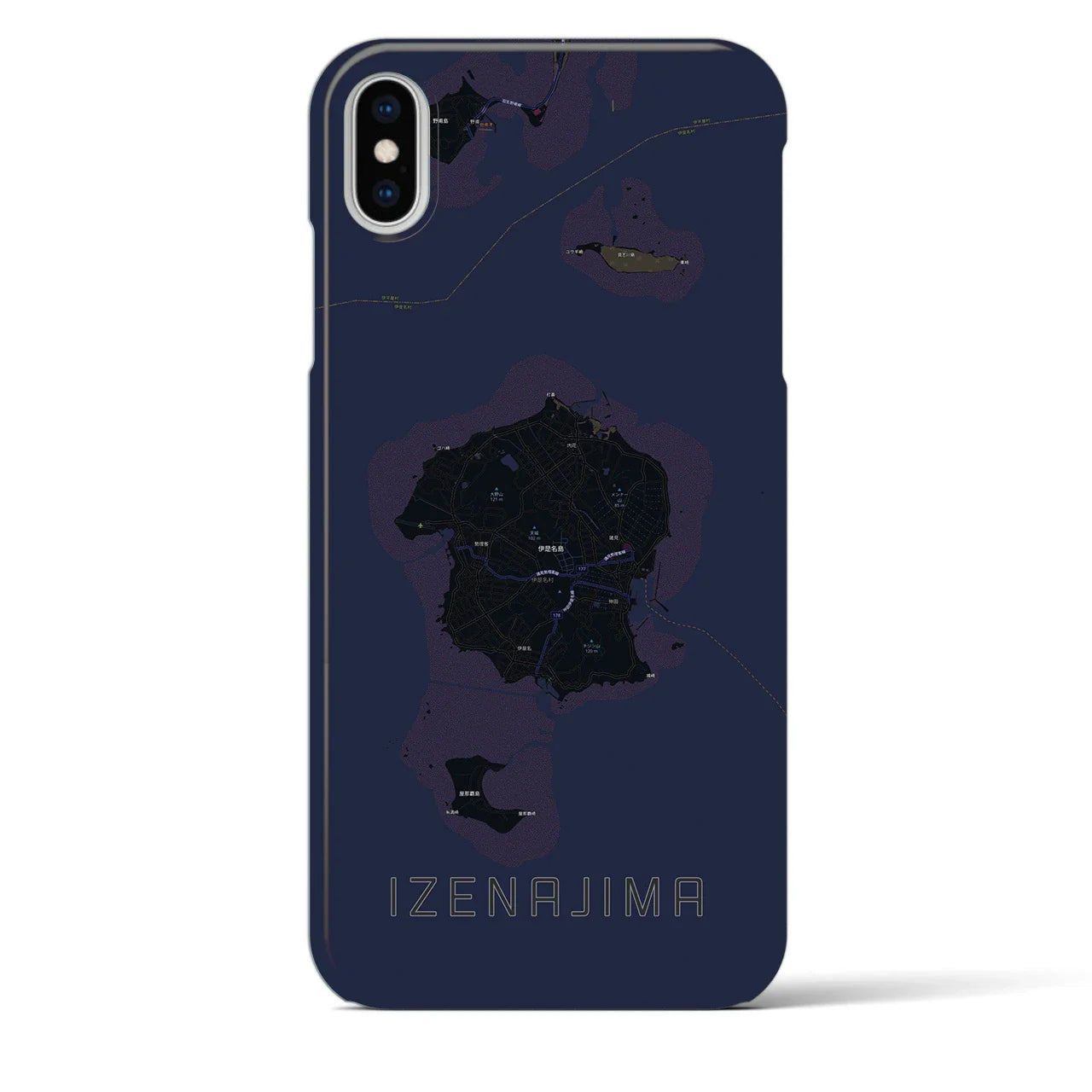 【伊是名島(沖縄県)】地図柄iPhoneケース(バックカバータイプ)