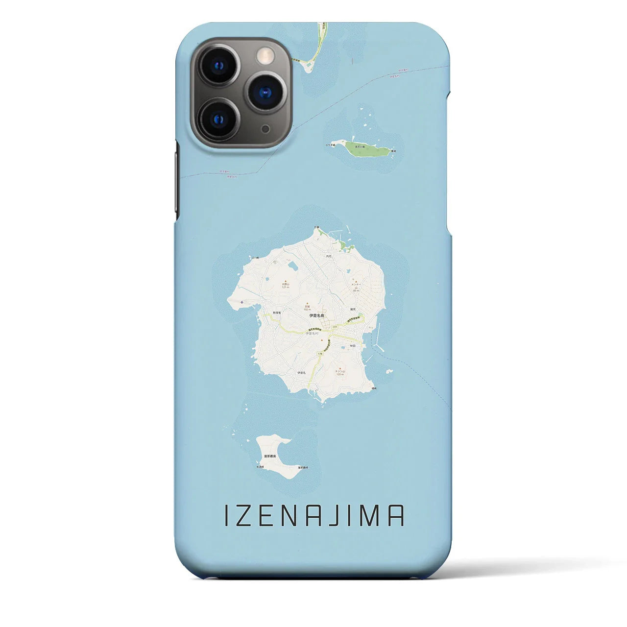 【伊是名島(沖縄県)】地図柄iPhoneケース(バックカバータイプ)