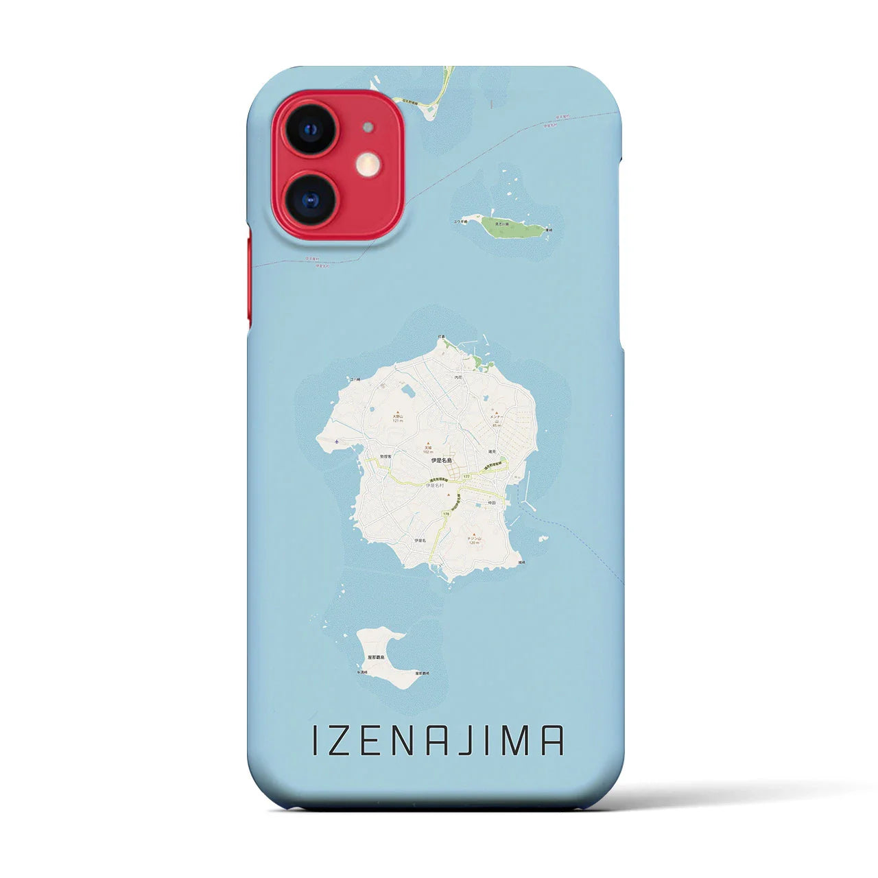 【伊是名島(沖縄県)】地図柄iPhoneケース(バックカバータイプ)