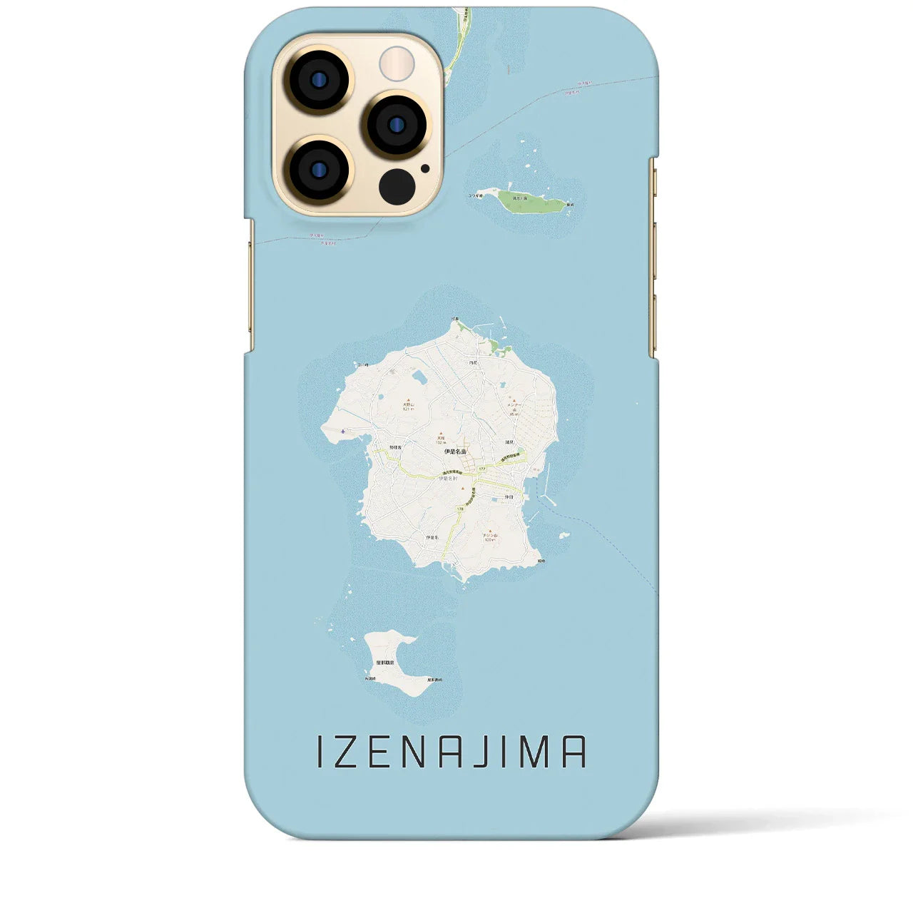 【伊是名島(沖縄県)】地図柄iPhoneケース(バックカバータイプ)