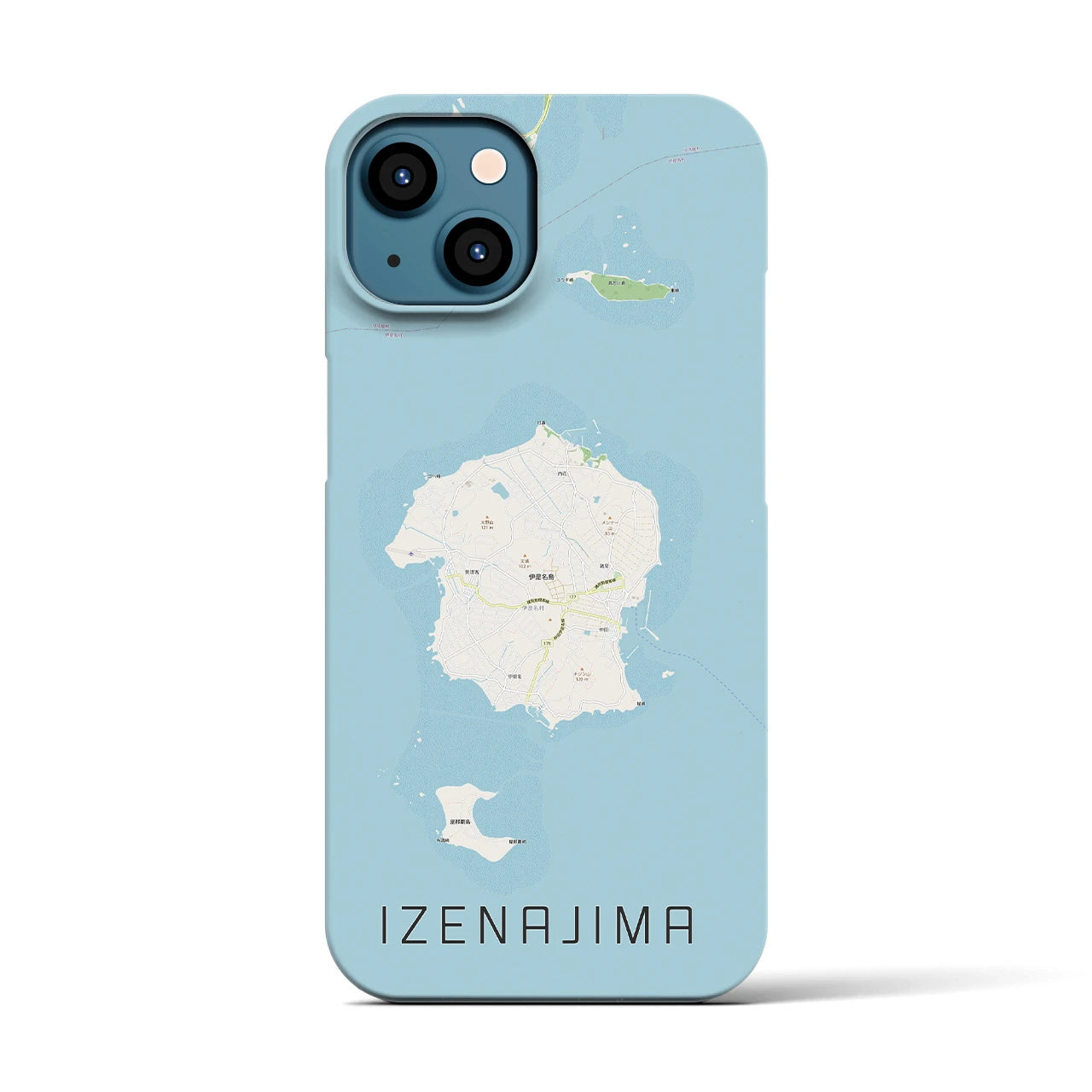 【伊是名島(沖縄県)】地図柄iPhoneケース(バックカバータイプ)