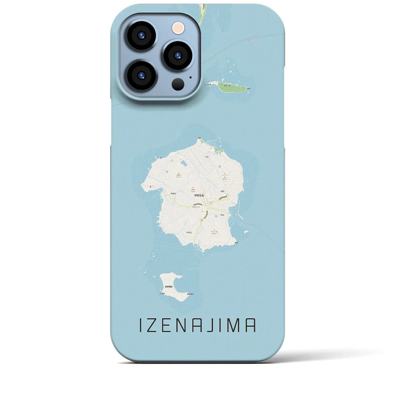 【伊是名島(沖縄県)】地図柄iPhoneケース(バックカバータイプ)