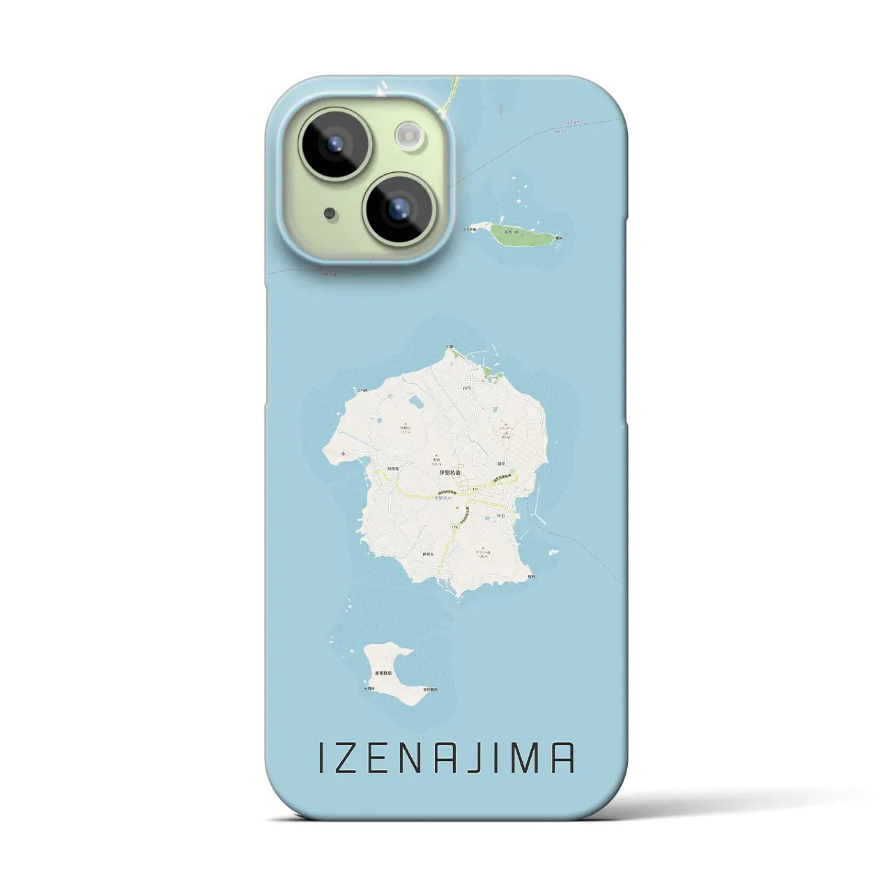 【伊是名島(沖縄県)】地図柄iPhoneケース(バックカバータイプ)
