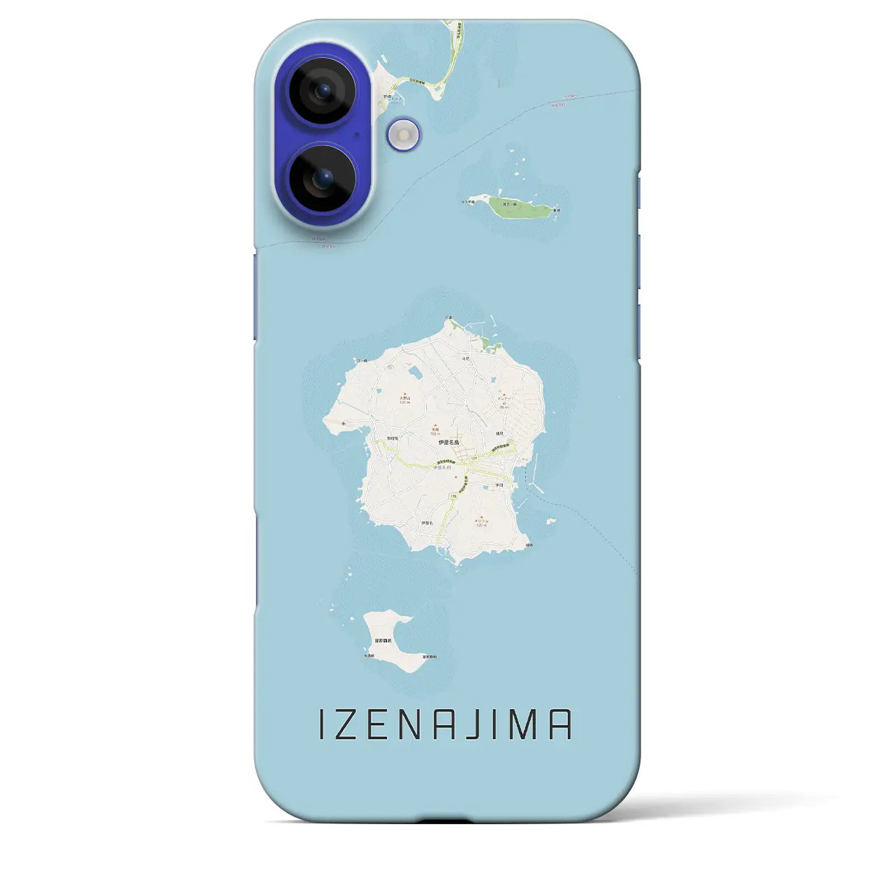 【伊是名島(沖縄県)】地図柄iPhoneケース(バックカバータイプ)
