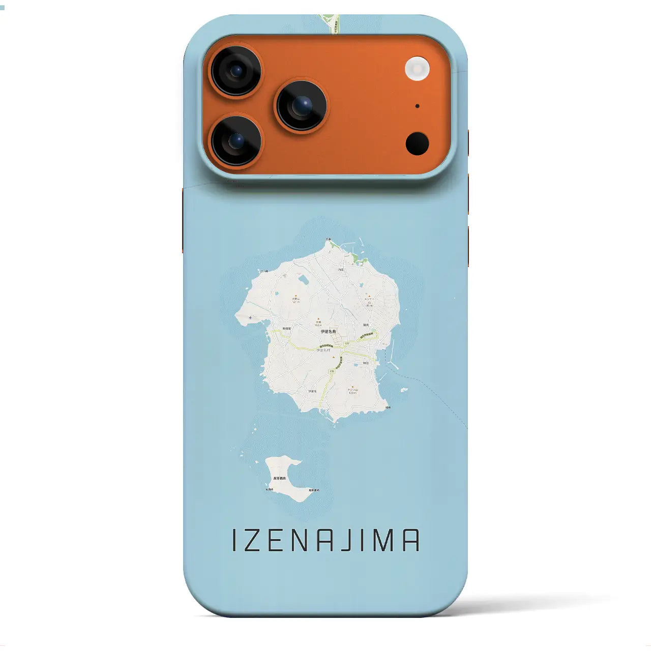 【伊是名島(沖縄県)】地図柄iPhoneケース(バックカバータイプ)