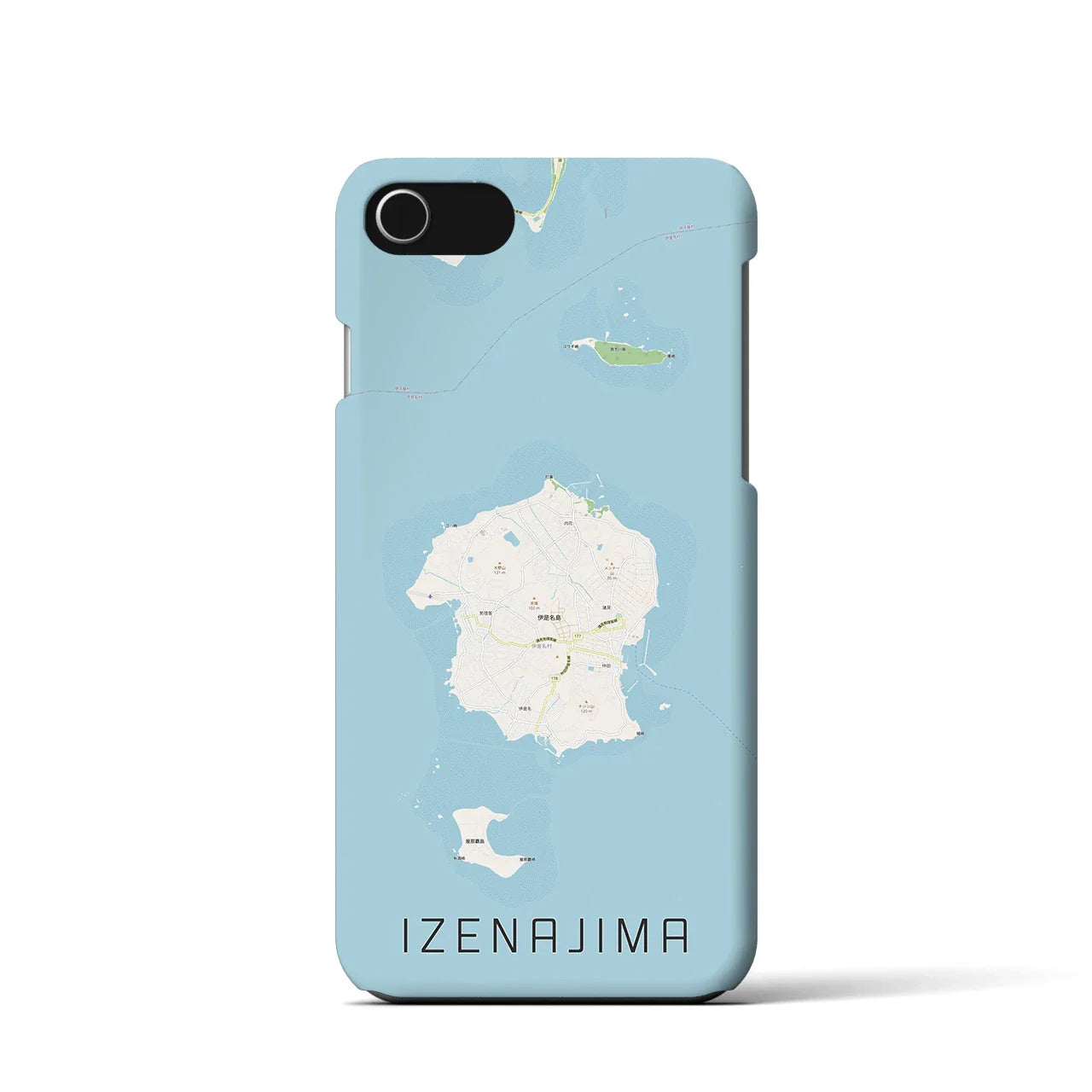 【伊是名島(沖縄県)】地図柄iPhoneケース(バックカバータイプ)