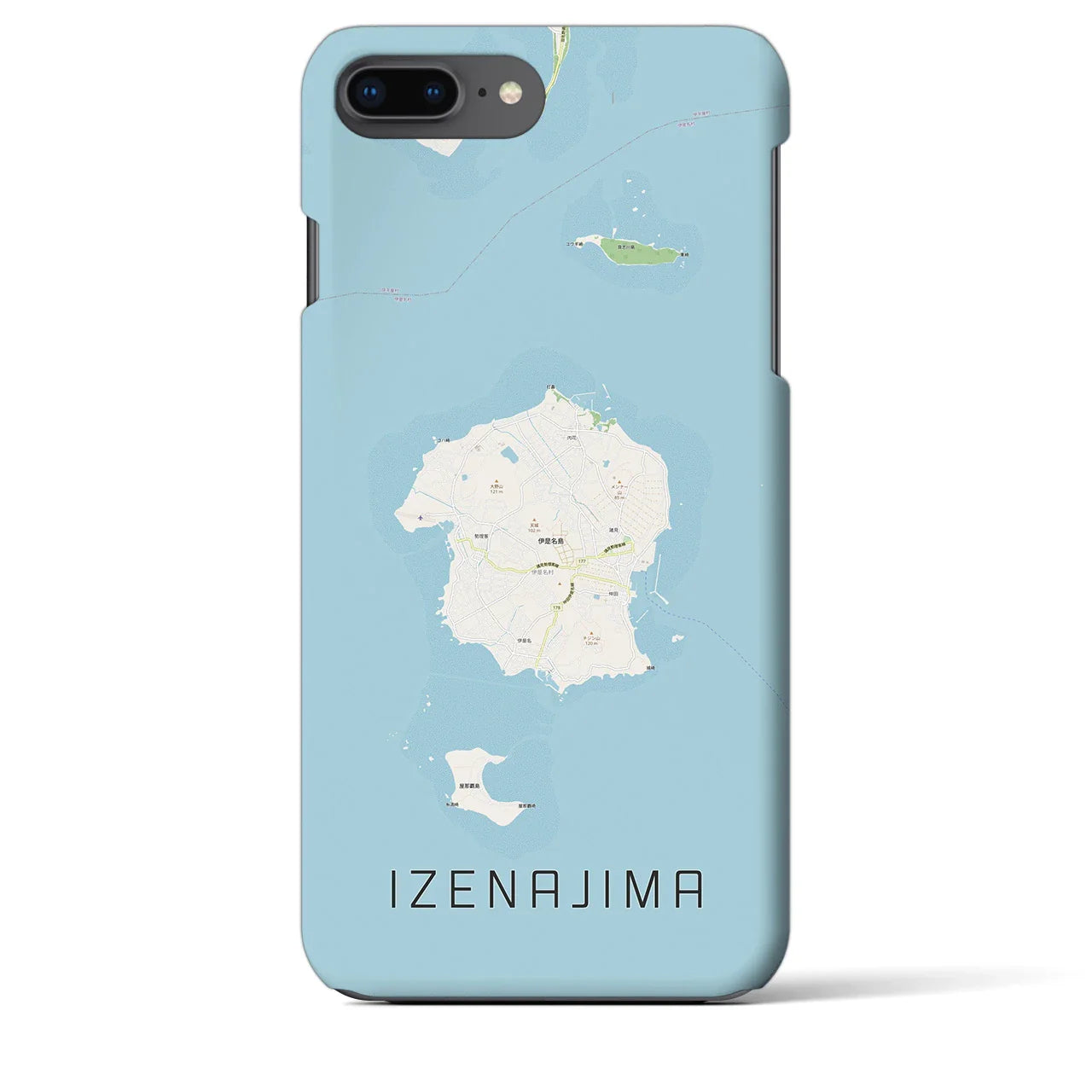 【伊是名島(沖縄県)】地図柄iPhoneケース(バックカバータイプ)