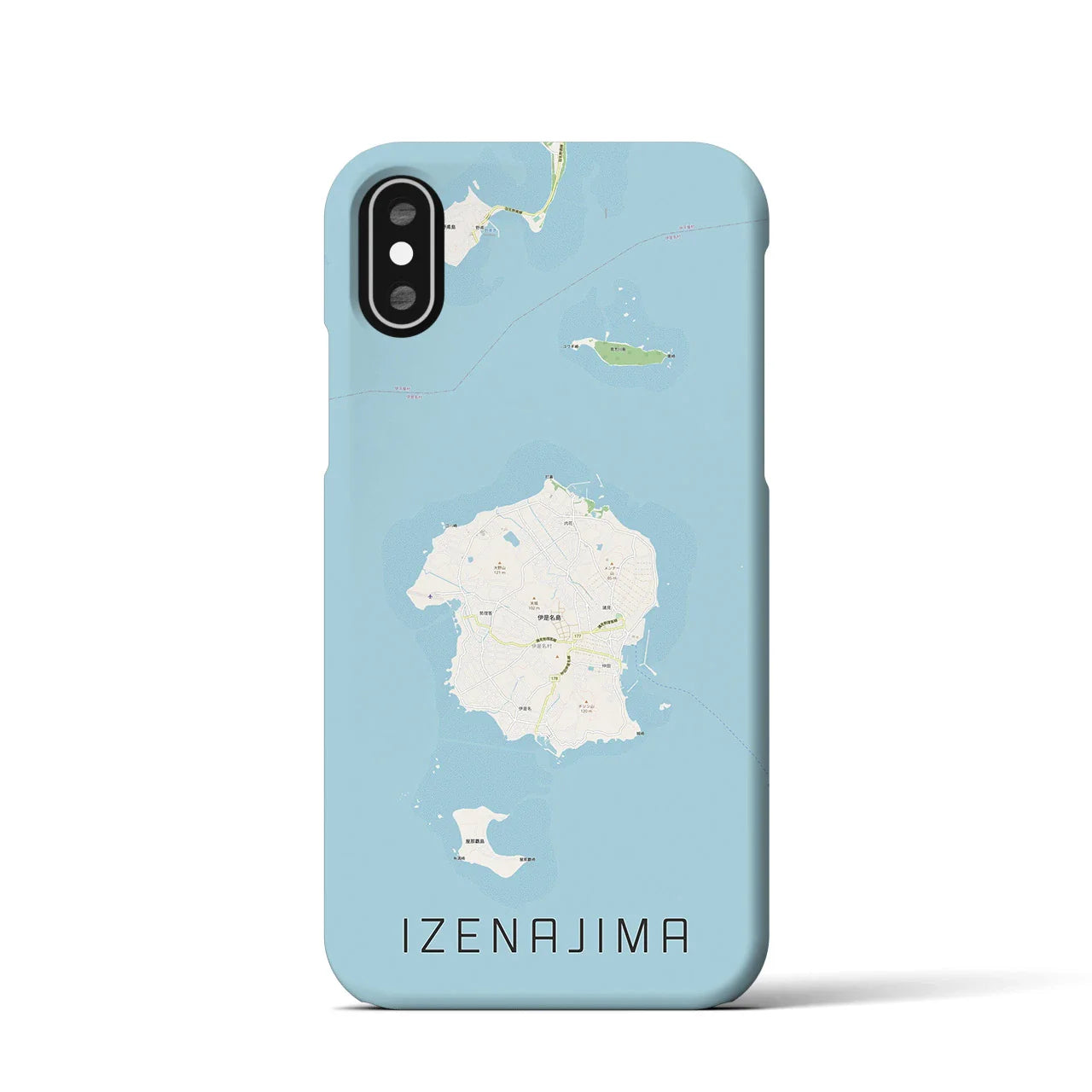 【伊是名島(沖縄県)】地図柄iPhoneケース(バックカバータイプ)