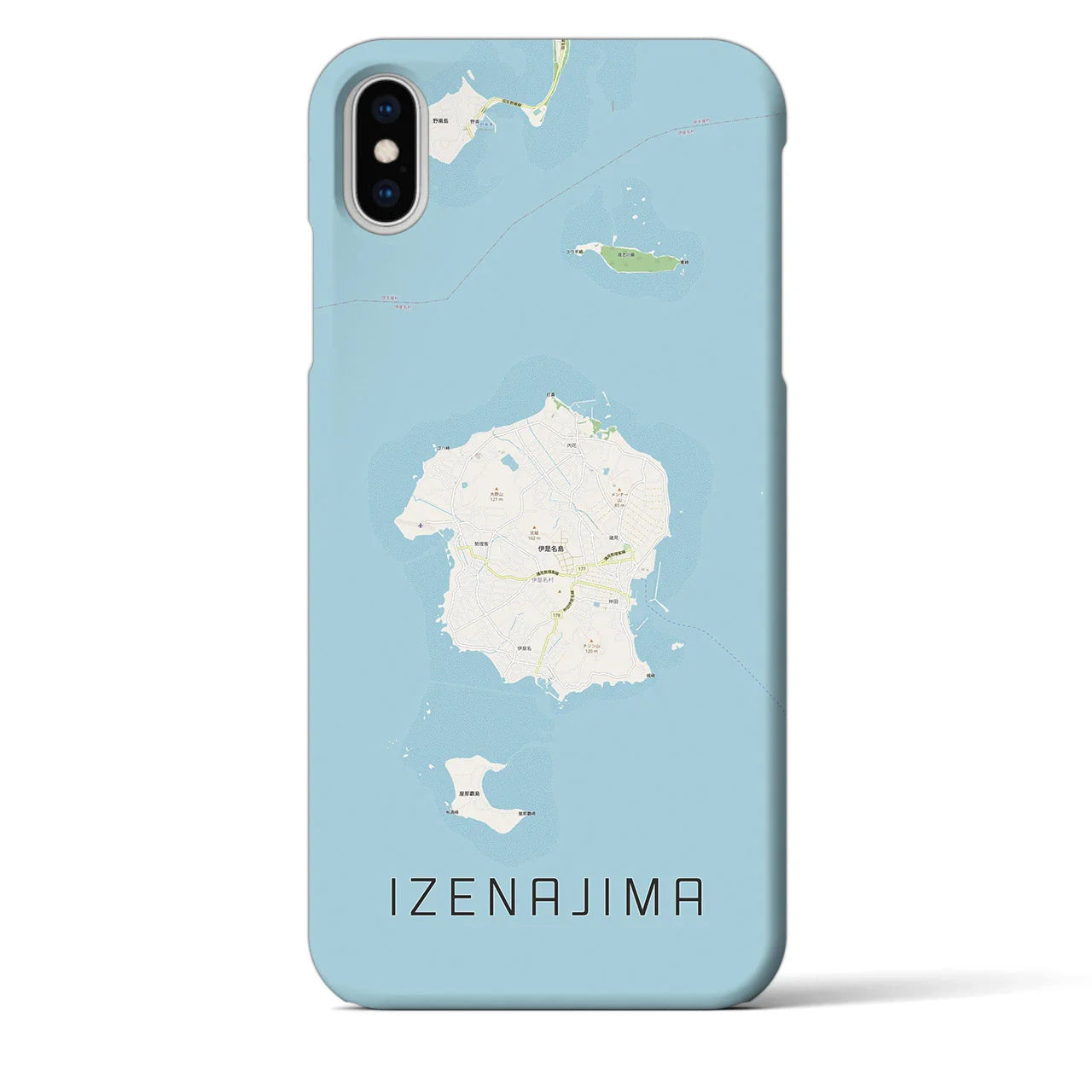 【伊是名島(沖縄県)】地図柄iPhoneケース(バックカバータイプ)