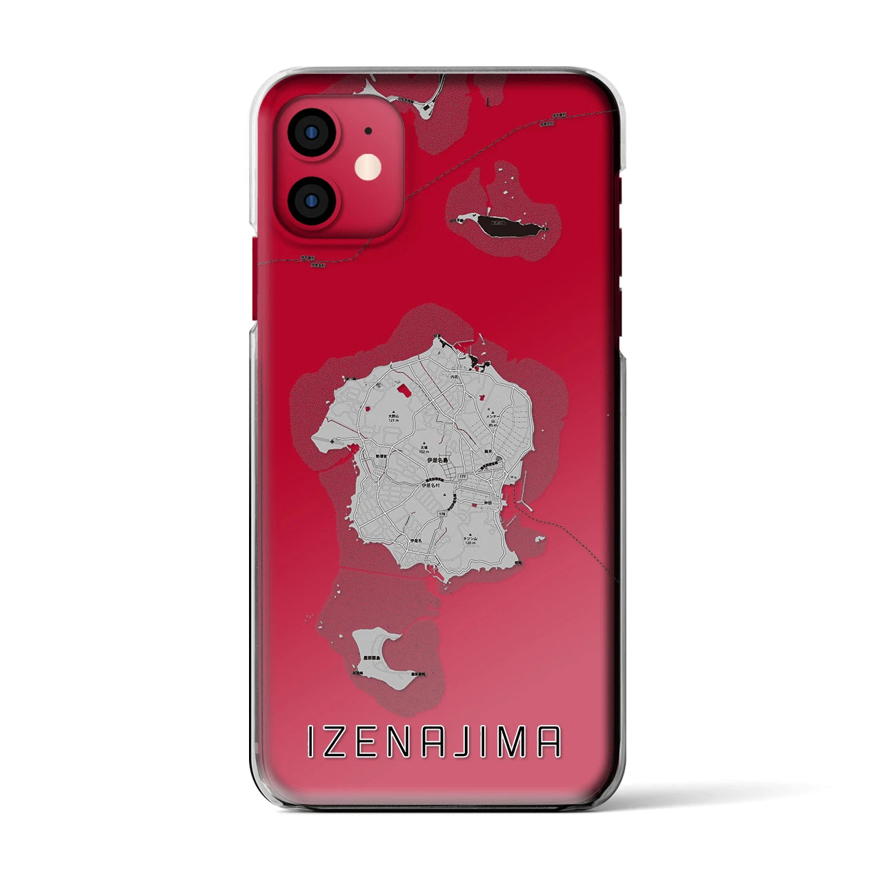 【伊是名島(沖縄県)】地図柄iPhoneケース(クリアタイプ)