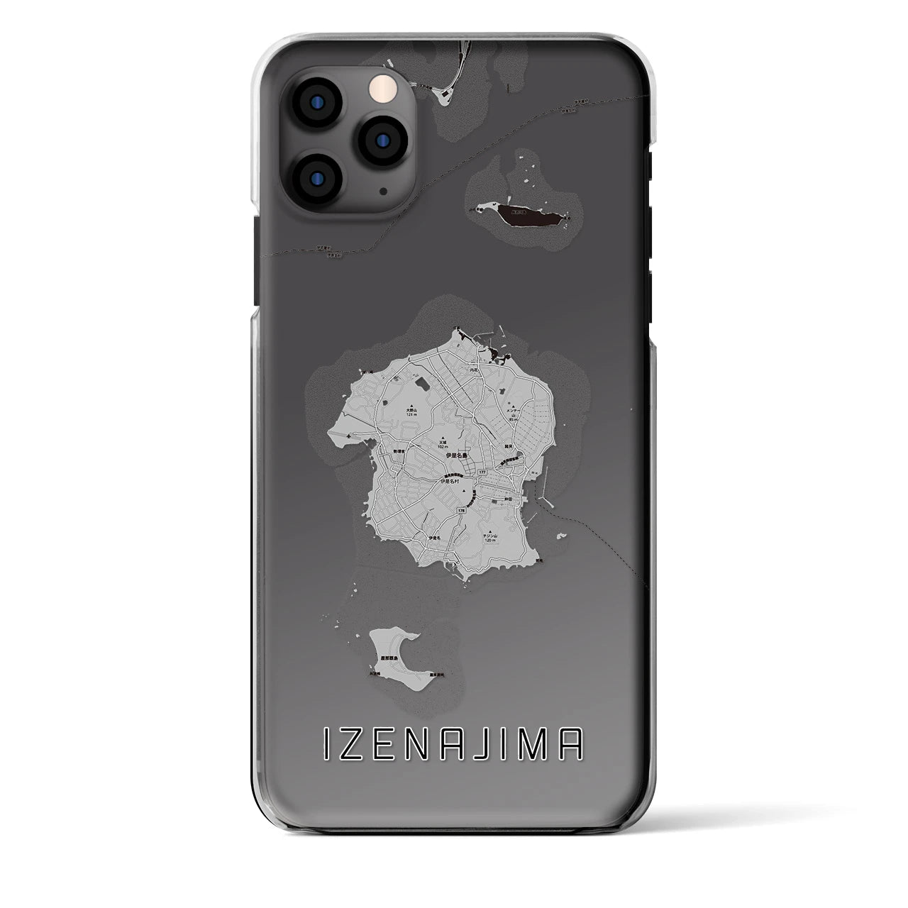 【伊是名島(沖縄県)】地図柄iPhoneケース(クリアタイプ)