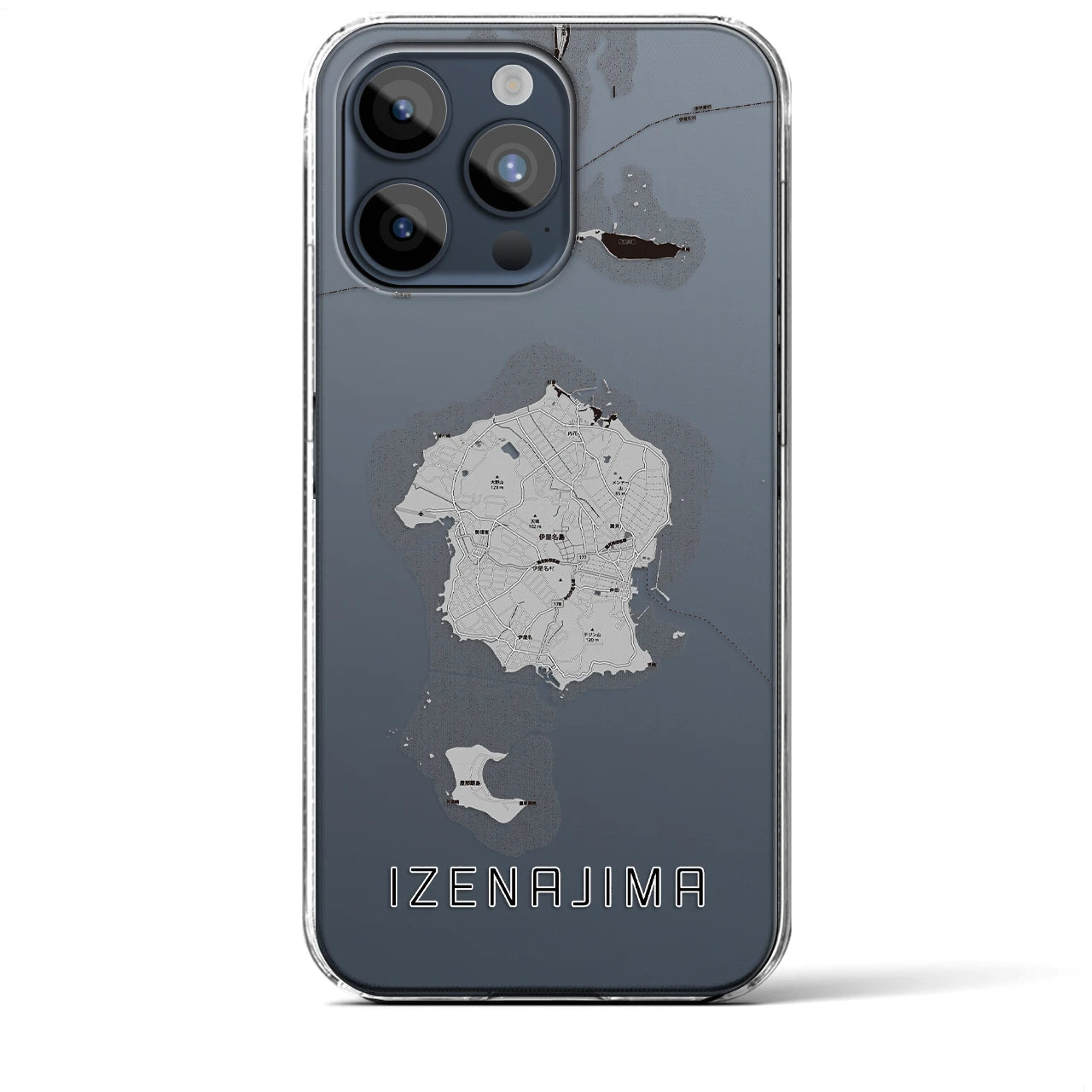 【伊是名島(沖縄県)】地図柄iPhoneケース(クリアタイプ)