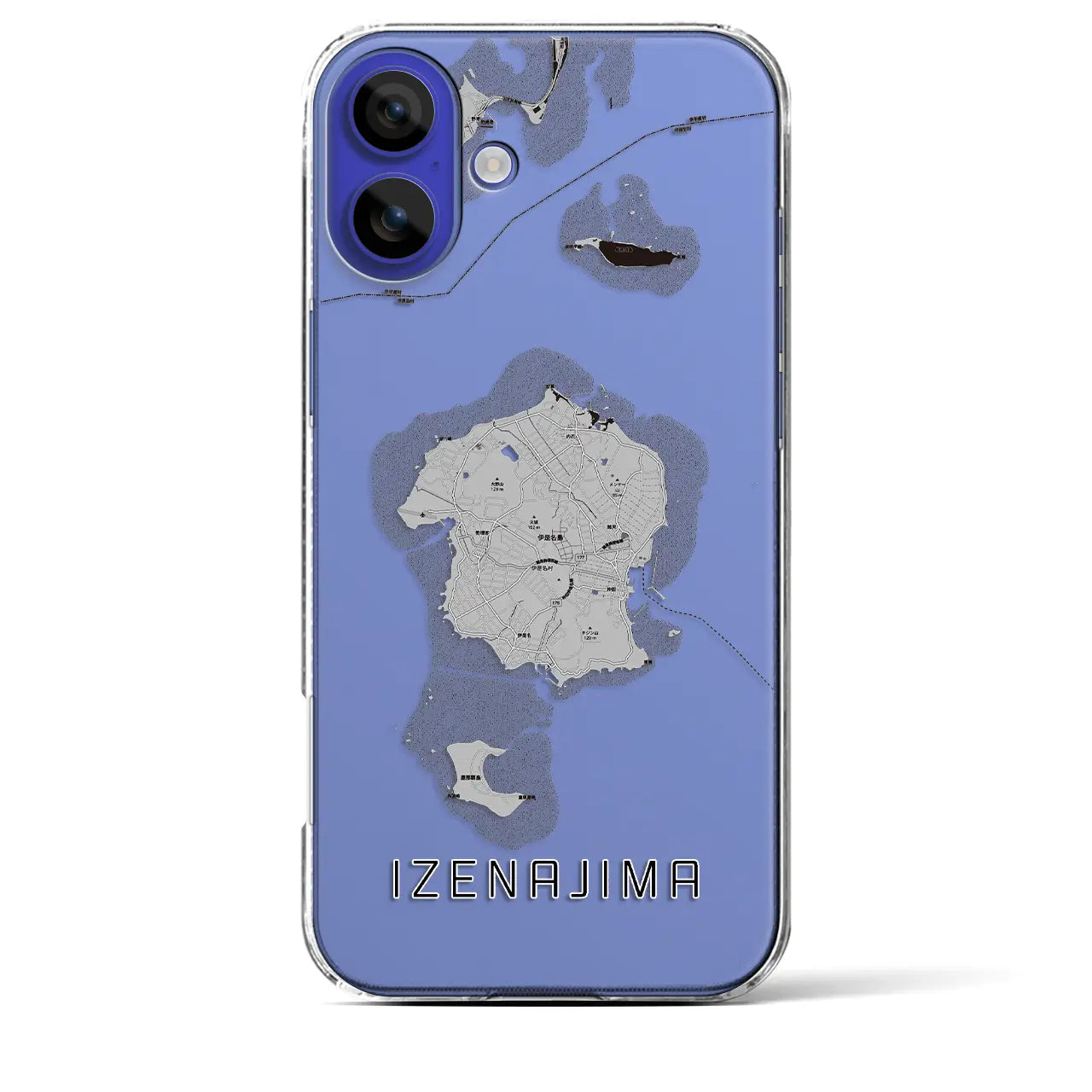 【伊是名島(沖縄県)】地図柄iPhoneケース(クリアタイプ)