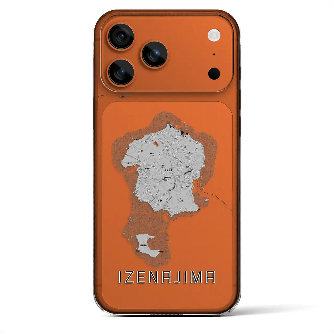 【伊是名島(沖縄県)】地図柄iPhoneケース(クリアタイプ)