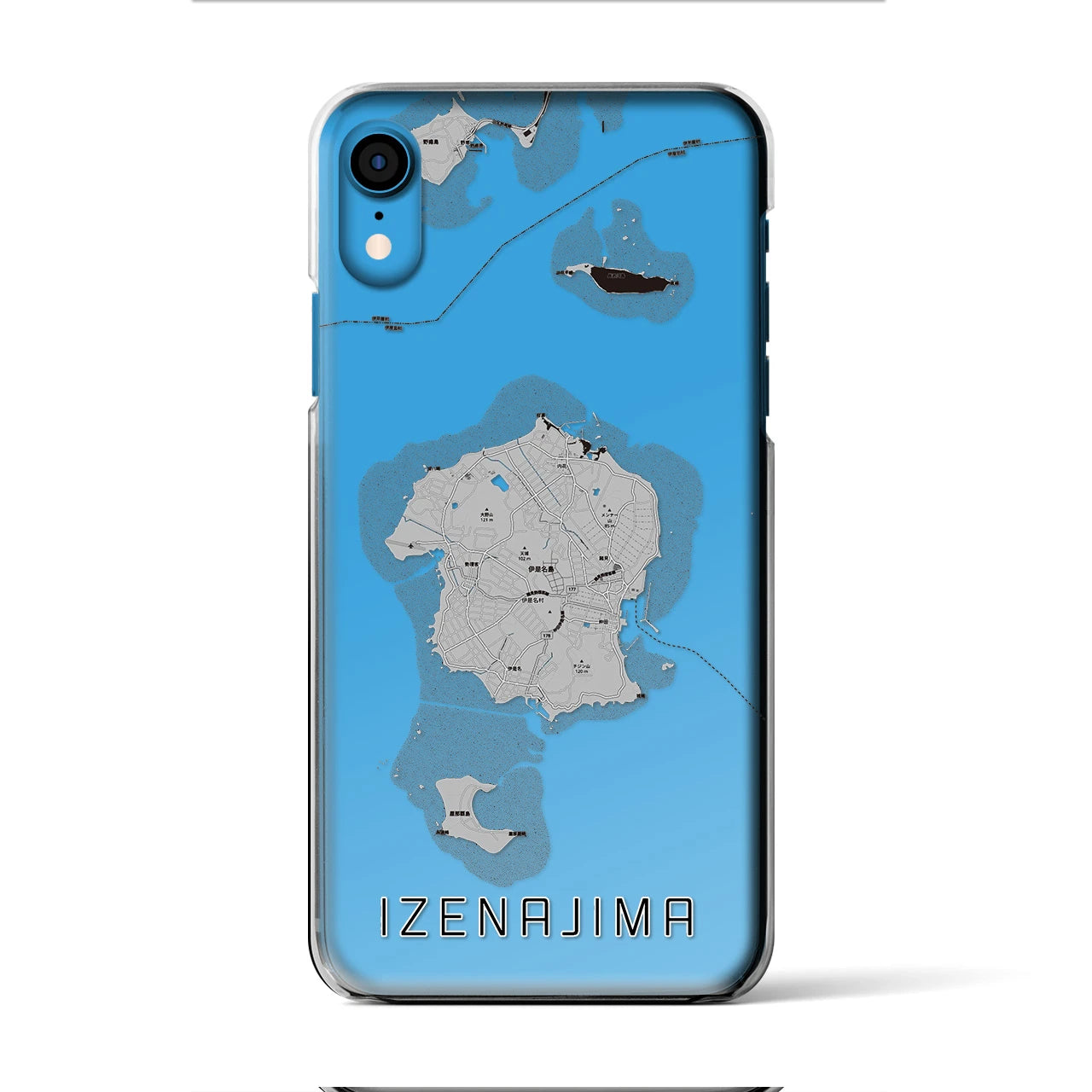 【伊是名島(沖縄県)】地図柄iPhoneケース(クリアタイプ)
