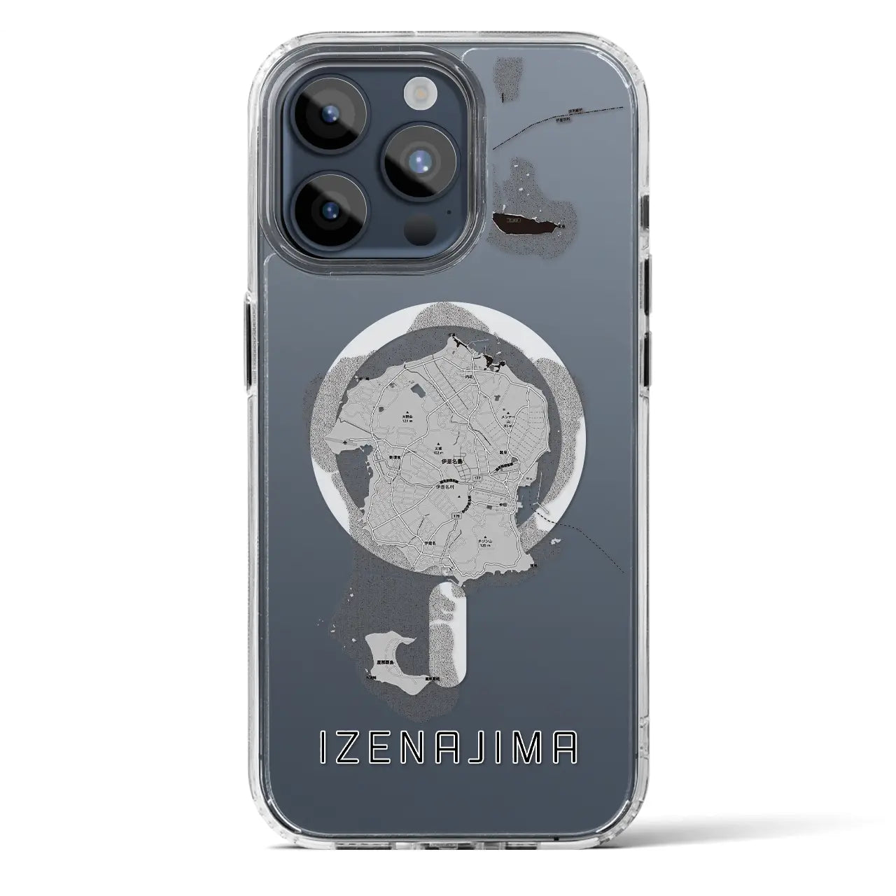 【伊是名島(沖縄県)】地図柄iPhoneケース(MagSafeタイプ)