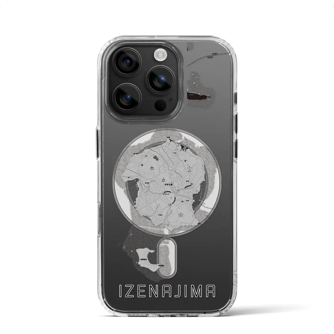 【伊是名島(沖縄県)】地図柄iPhoneケース(MagSafeタイプ)