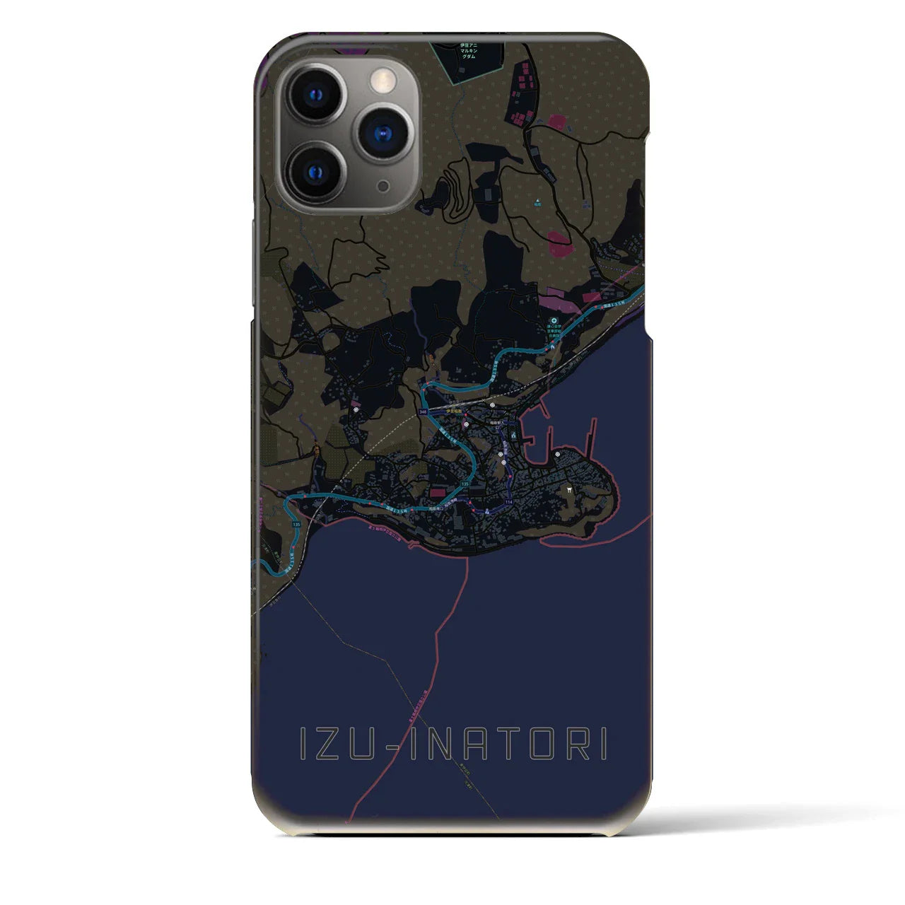 【伊豆稲取(静岡県)】地図柄iPhoneケース(バックカバータイプ)