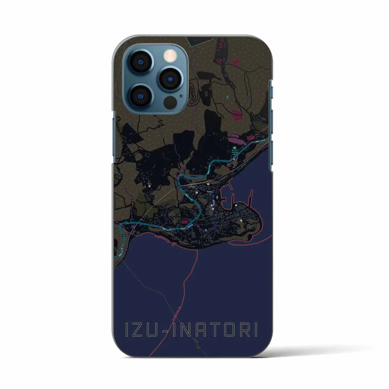 【伊豆稲取(静岡県)】地図柄iPhoneケース(バックカバータイプ)