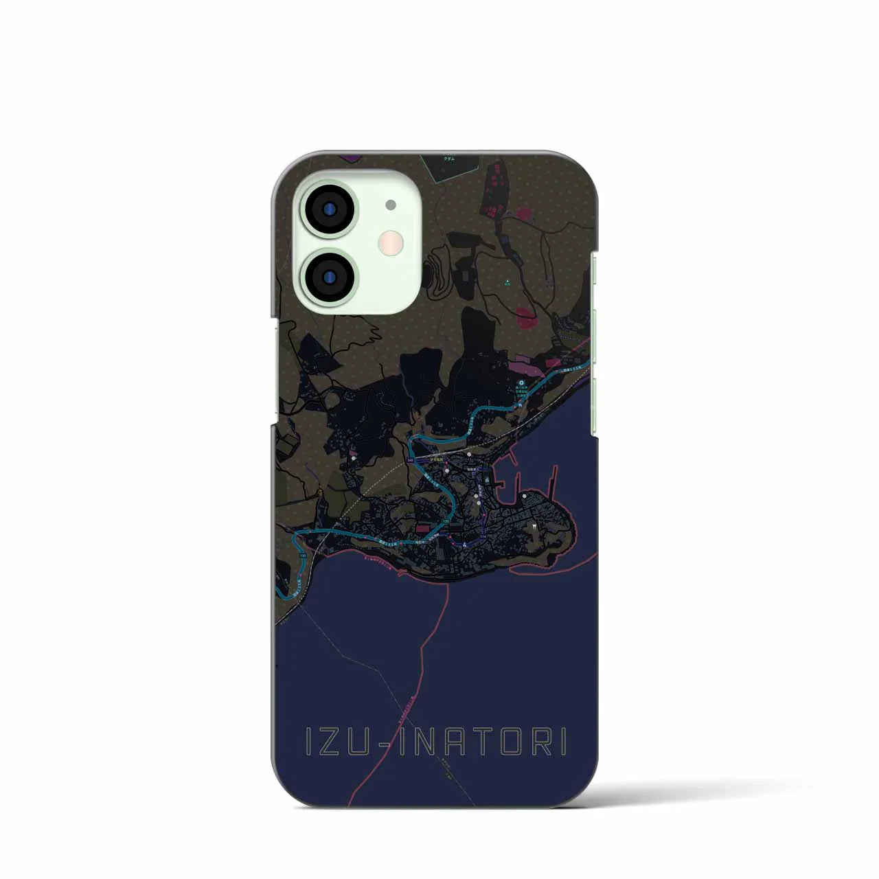 【伊豆稲取(静岡県)】地図柄iPhoneケース(バックカバータイプ)