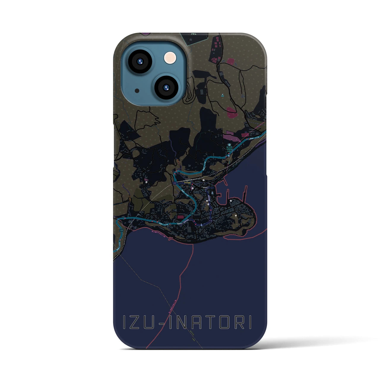 【伊豆稲取(静岡県)】地図柄iPhoneケース(バックカバータイプ)