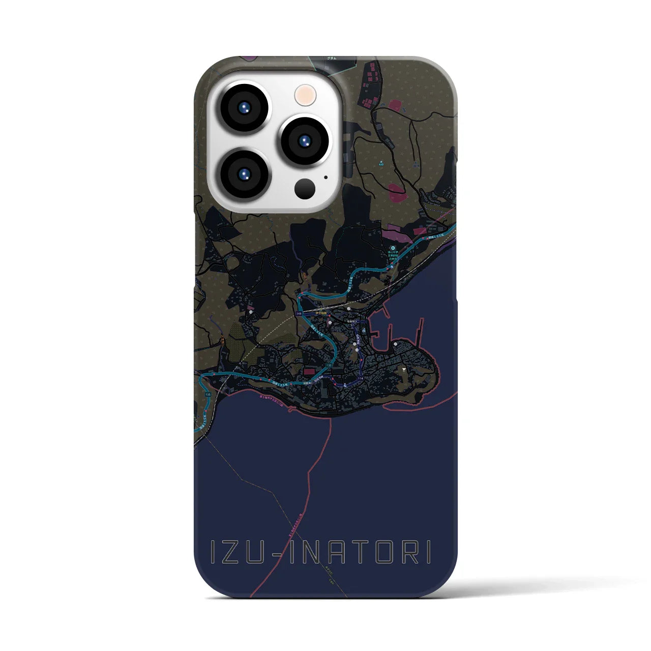 【伊豆稲取(静岡県)】地図柄iPhoneケース(バックカバータイプ)