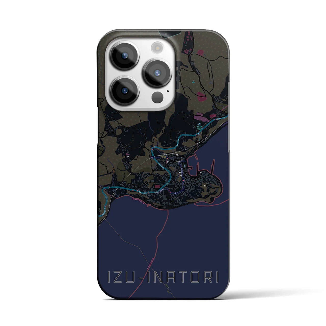 【伊豆稲取(静岡県)】地図柄iPhoneケース(バックカバータイプ)
