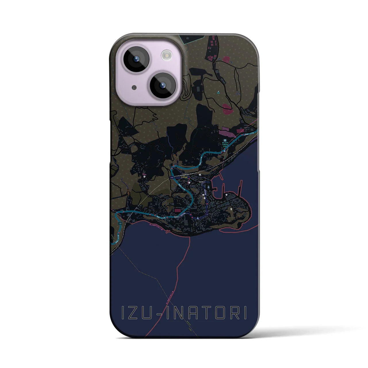 【伊豆稲取(静岡県)】地図柄iPhoneケース(バックカバータイプ)