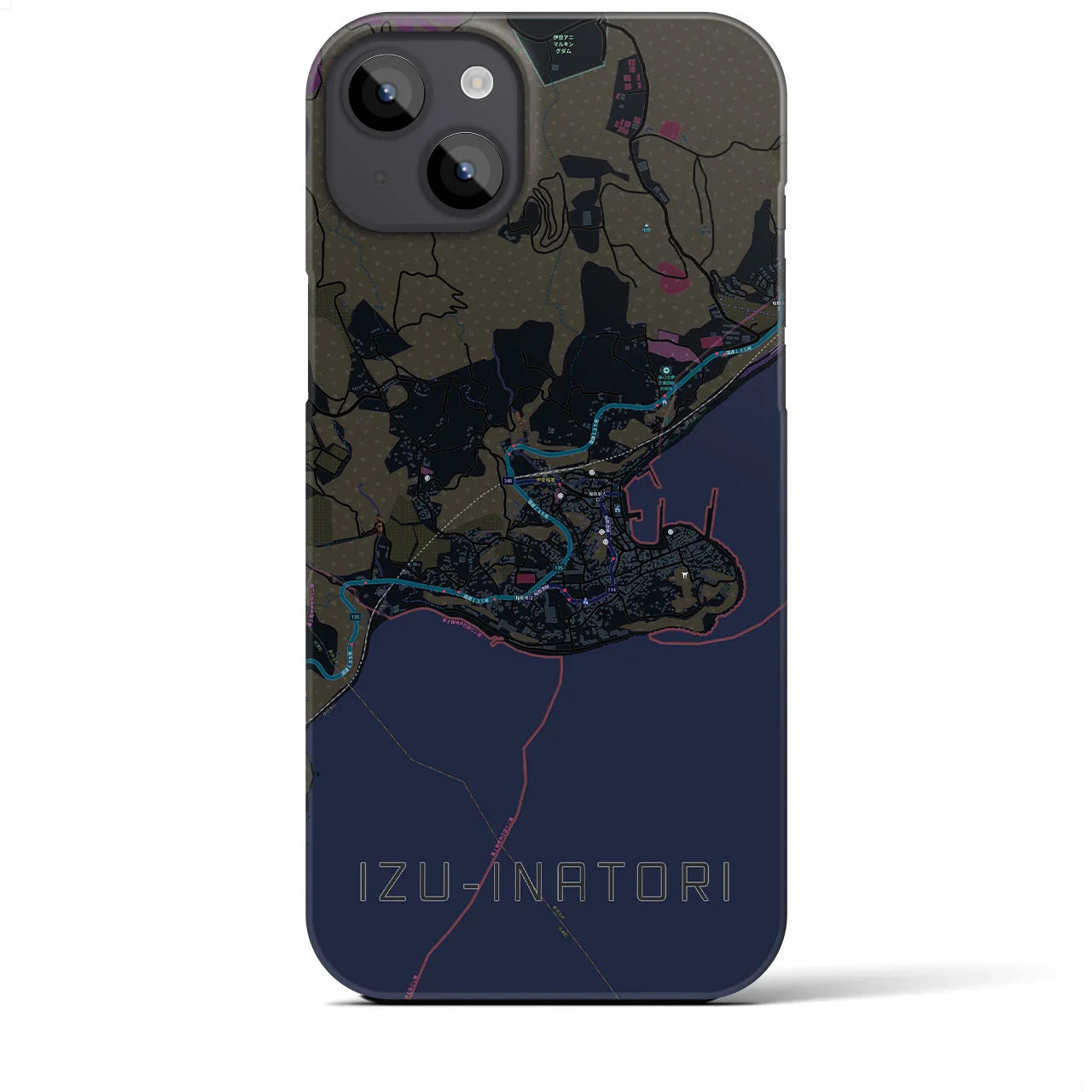 【伊豆稲取(静岡県)】地図柄iPhoneケース(バックカバータイプ)