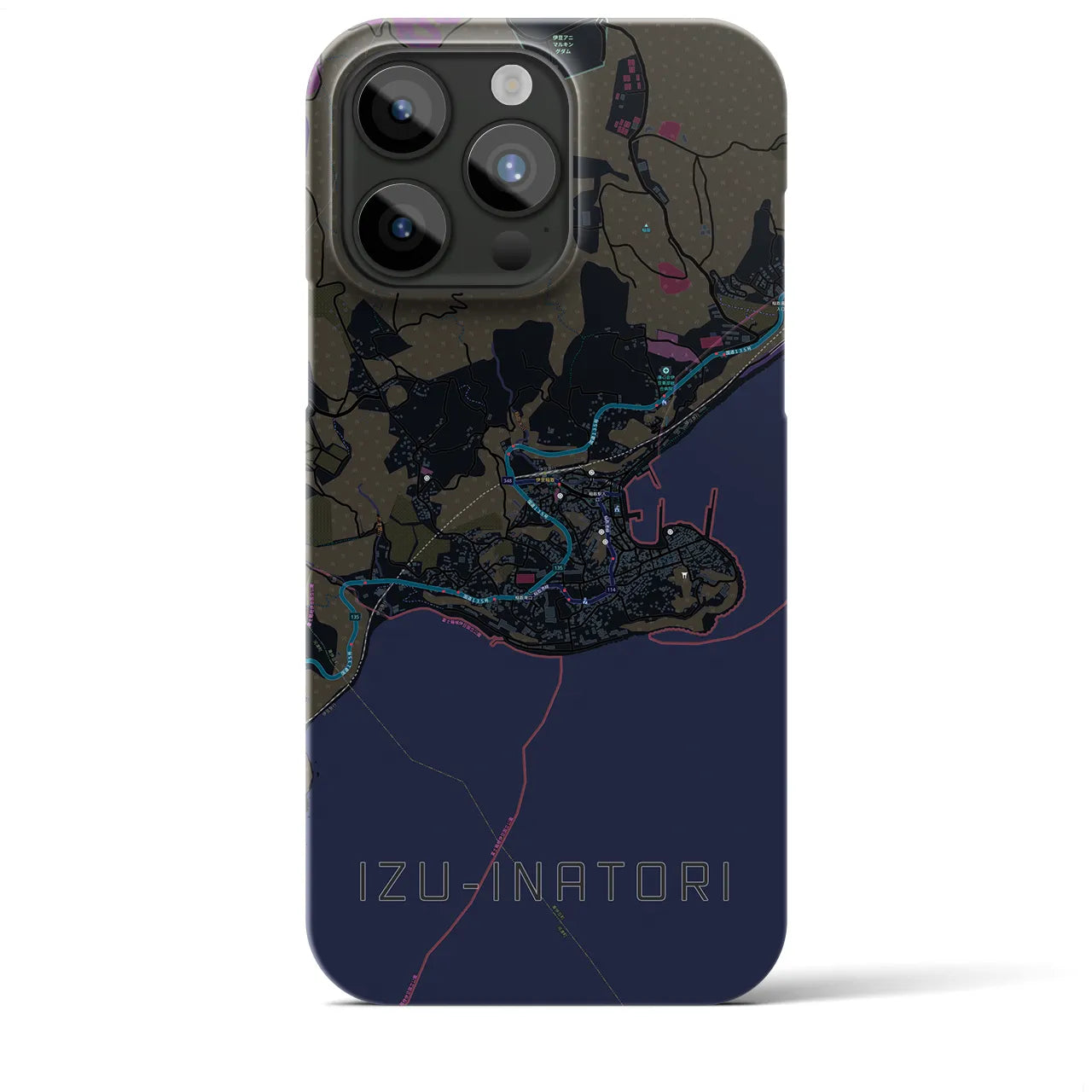 【伊豆稲取(静岡県)】地図柄iPhoneケース(バックカバータイプ)