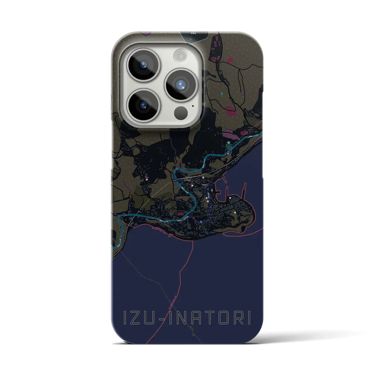 【伊豆稲取(静岡県)】地図柄iPhoneケース(バックカバータイプ)