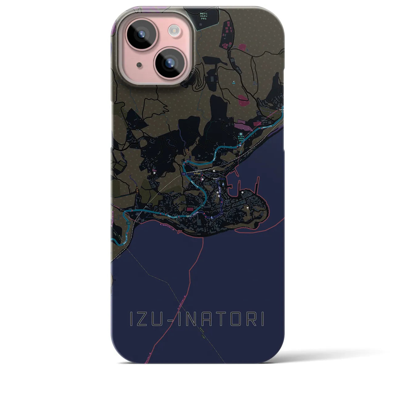 【伊豆稲取(静岡県)】地図柄iPhoneケース(バックカバータイプ)