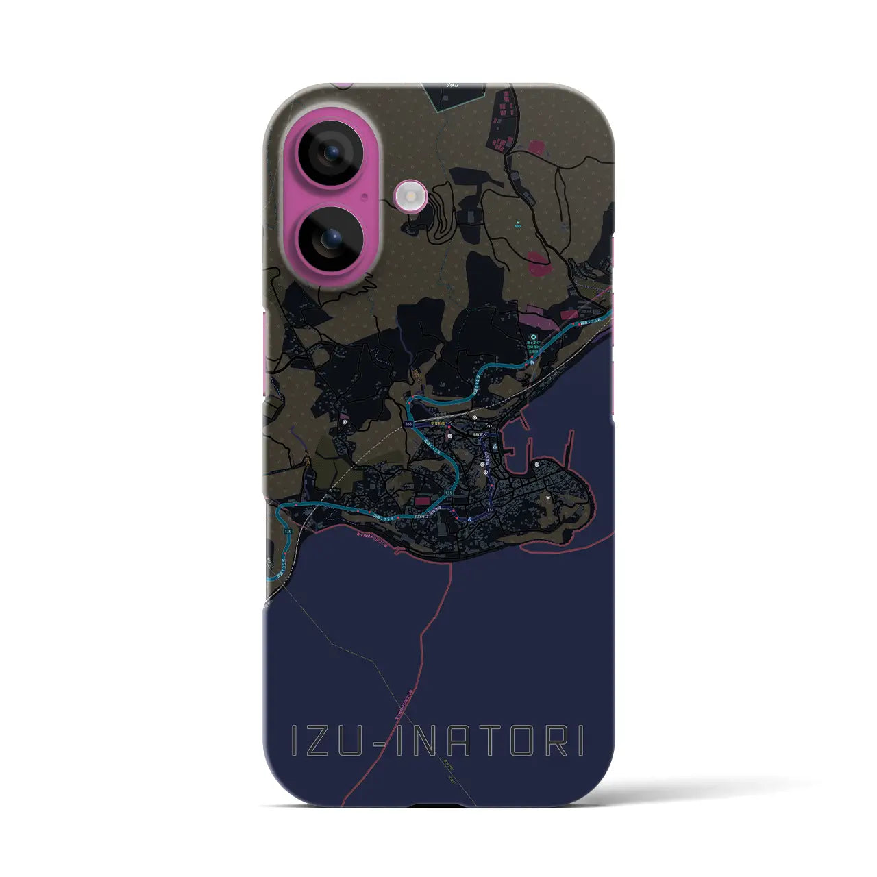 【伊豆稲取(静岡県)】地図柄iPhoneケース(バックカバータイプ)