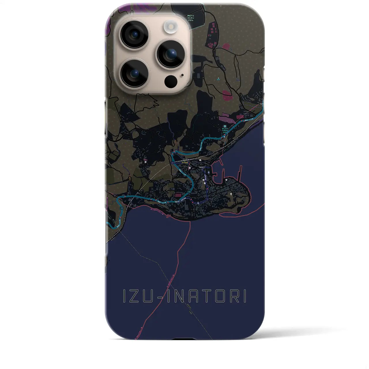 【伊豆稲取(静岡県)】地図柄iPhoneケース(バックカバータイプ)