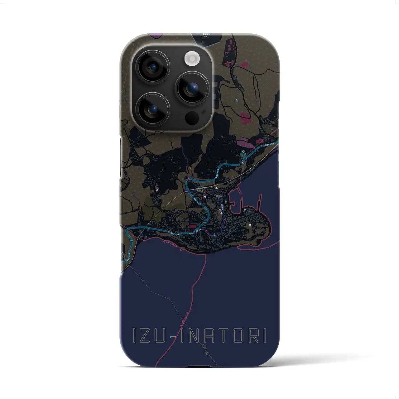 【伊豆稲取(静岡県)】地図柄iPhoneケース(バックカバータイプ)