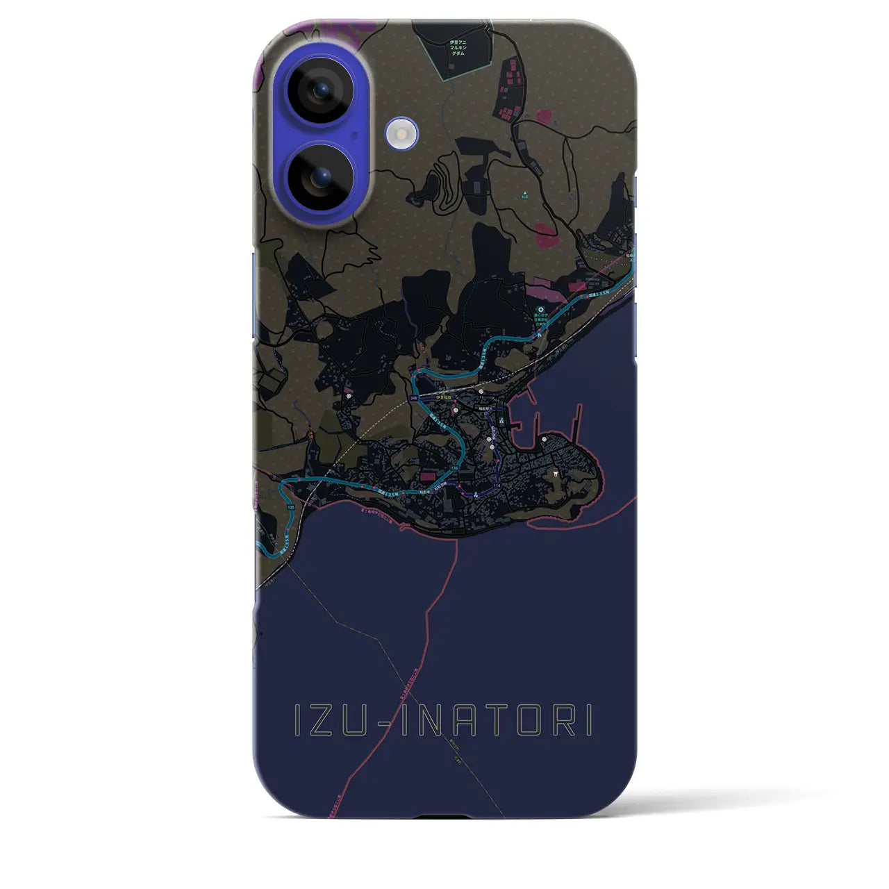 【伊豆稲取(静岡県)】地図柄iPhoneケース(バックカバータイプ)