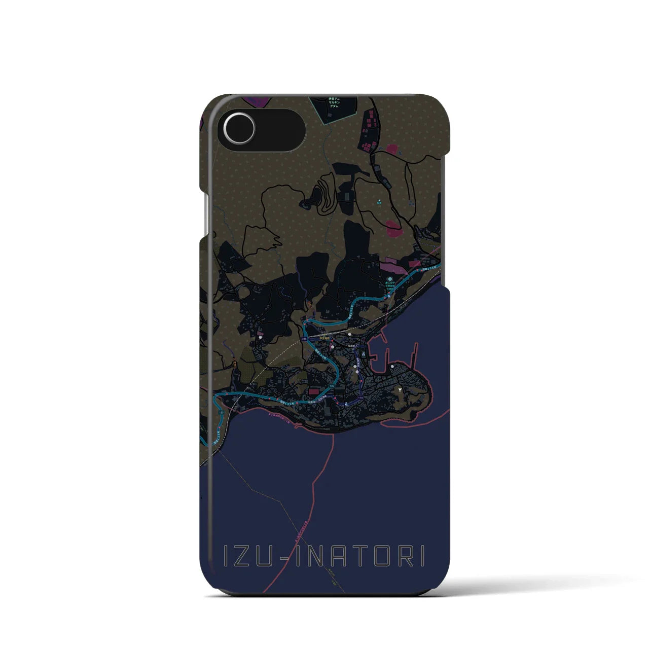 【伊豆稲取(静岡県)】地図柄iPhoneケース(バックカバータイプ)