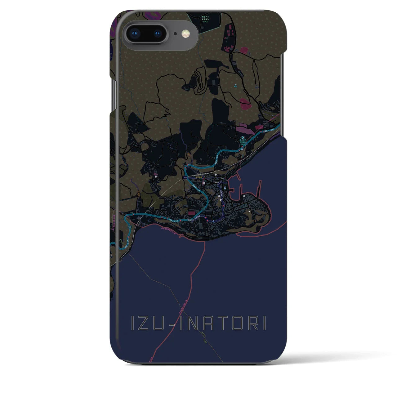 【伊豆稲取(静岡県)】地図柄iPhoneケース(バックカバータイプ)