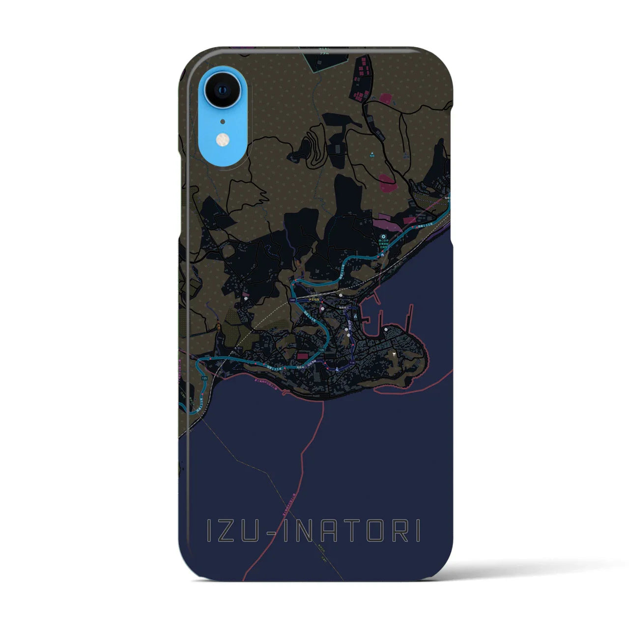 【伊豆稲取(静岡県)】地図柄iPhoneケース(バックカバータイプ)