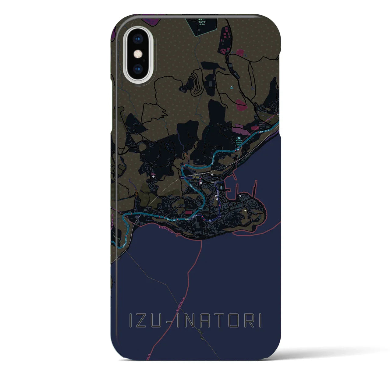 【伊豆稲取(静岡県)】地図柄iPhoneケース(バックカバータイプ)