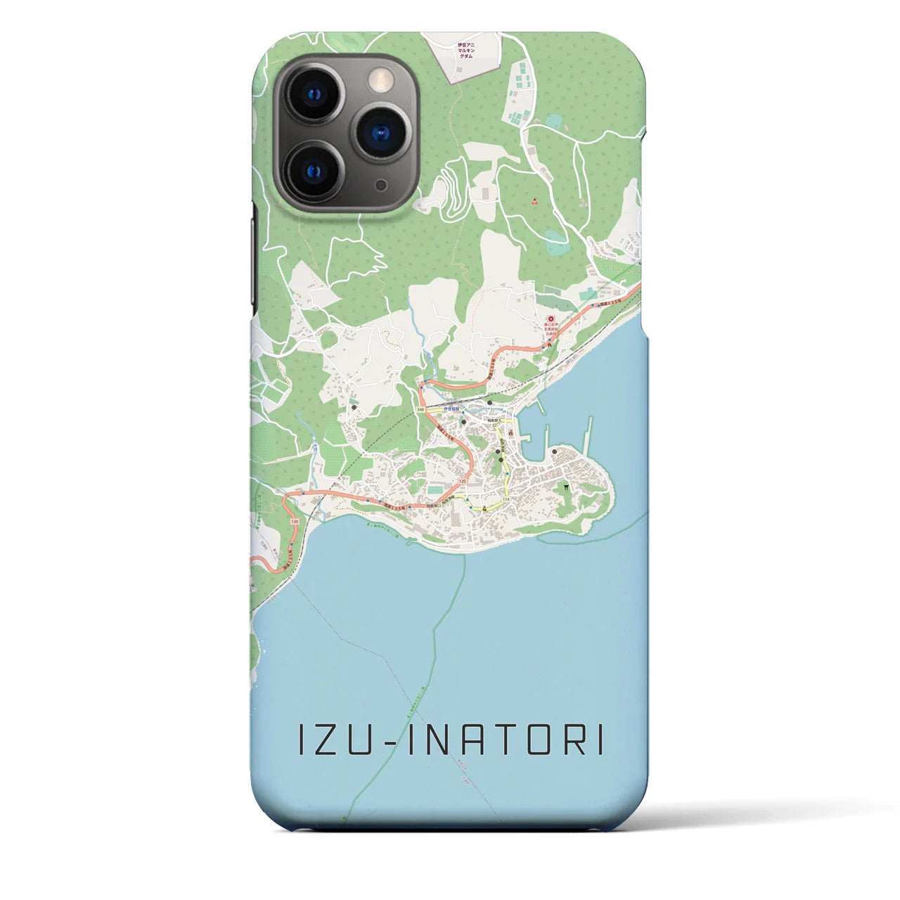 【伊豆稲取(静岡県)】地図柄iPhoneケース(バックカバータイプ)