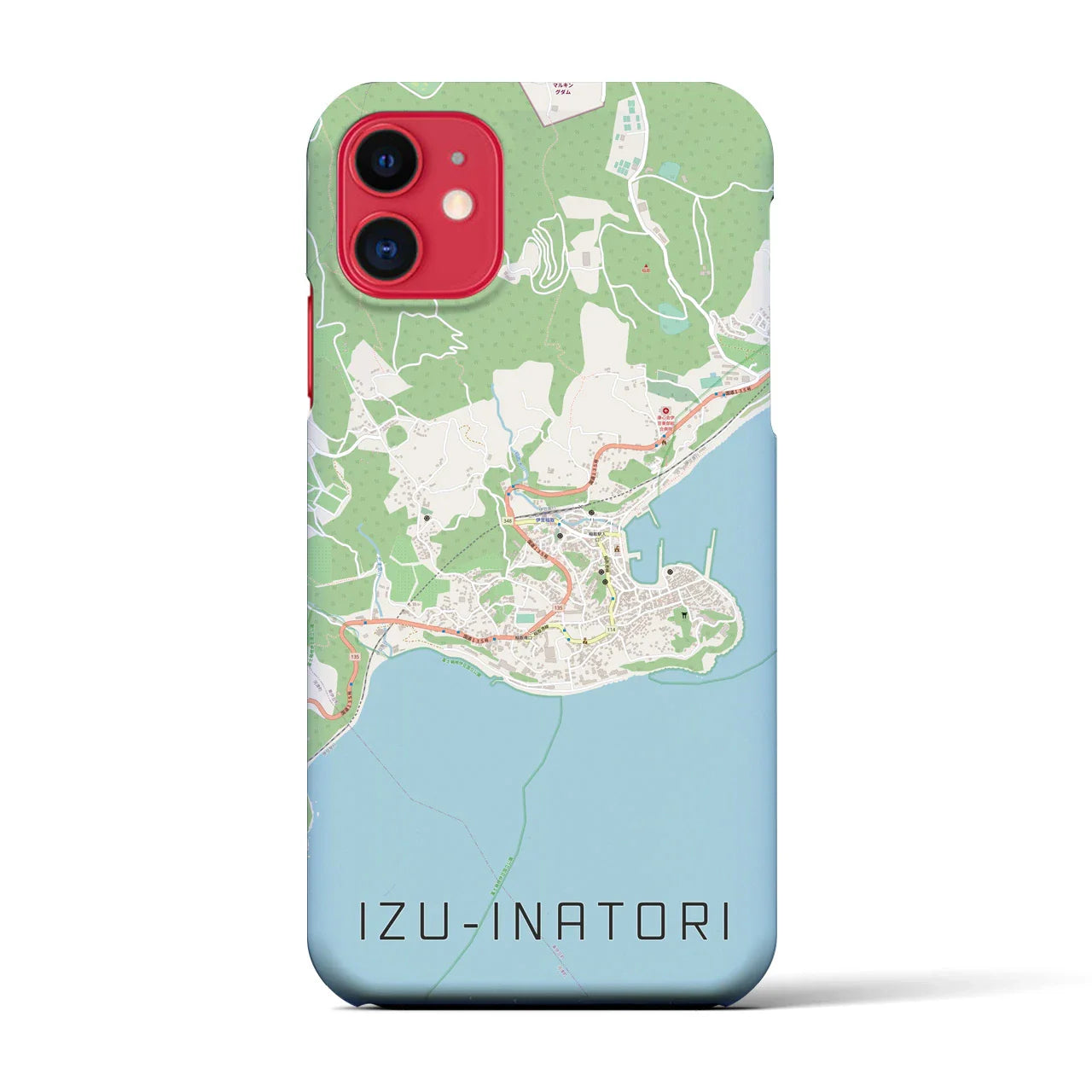 【伊豆稲取(静岡県)】地図柄iPhoneケース(バックカバータイプ)