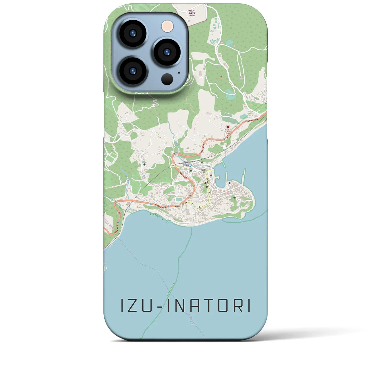 【伊豆稲取(静岡県)】地図柄iPhoneケース(バックカバータイプ)
