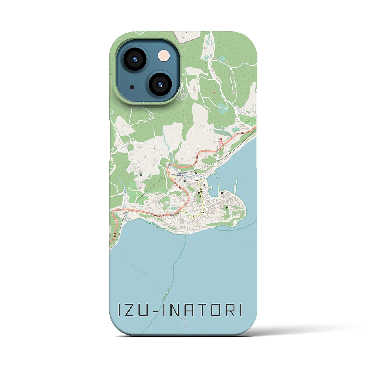 【伊豆稲取(静岡県)】地図柄iPhoneケース(バックカバータイプ)