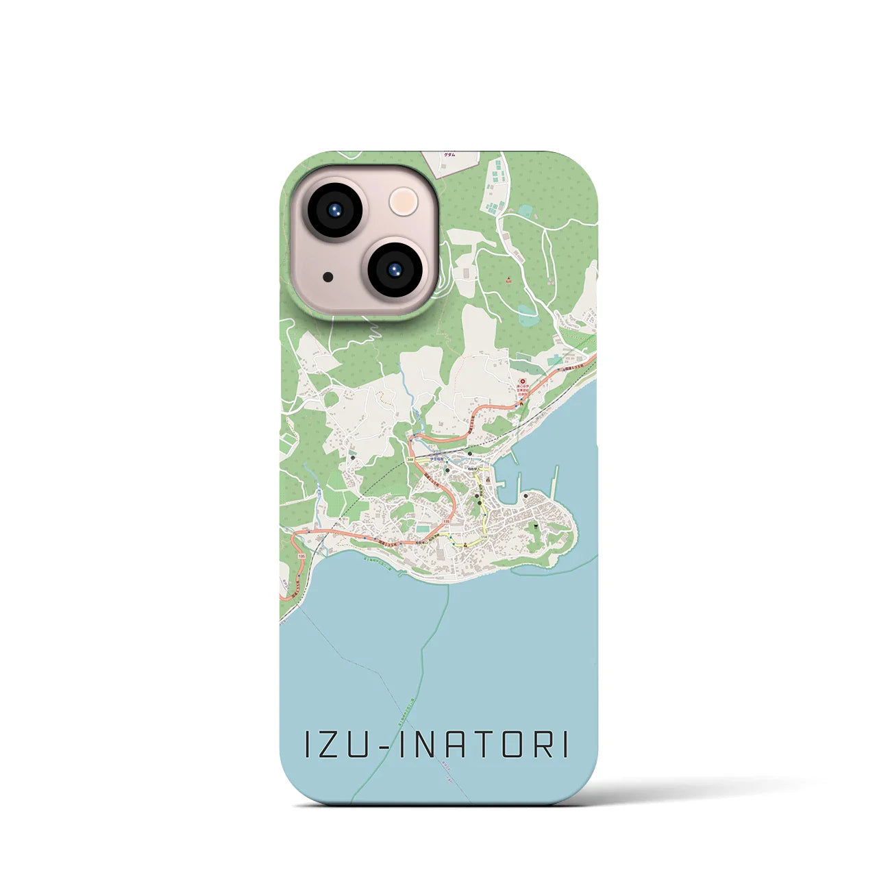 【伊豆稲取(静岡県)】地図柄iPhoneケース(バックカバータイプ)