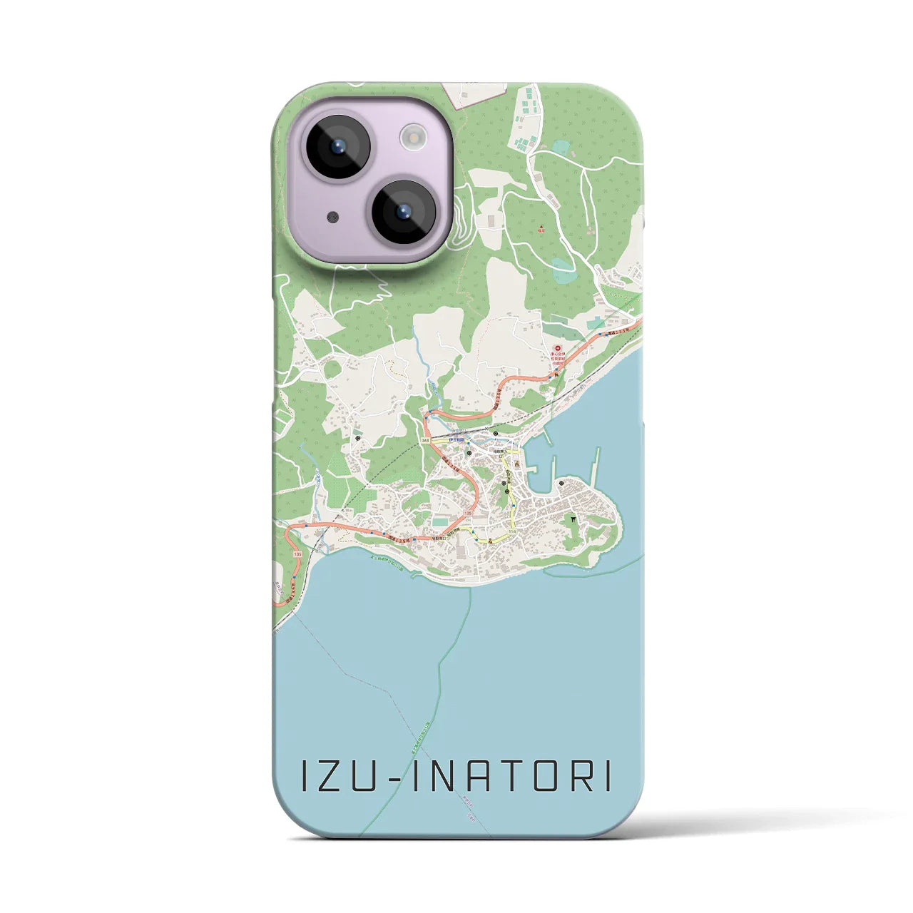 【伊豆稲取(静岡県)】地図柄iPhoneケース(バックカバータイプ)
